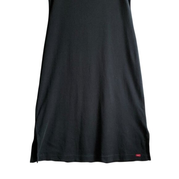 Esprit Ribbed Black & Tan Sleeveless Tank Dress Small Y2K Logo - Picture 4 of 13